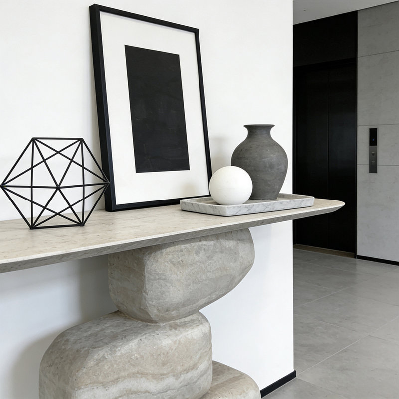 Minimalist Modern Entry Console Table, 31.5" H x 61" W x 13.8" D