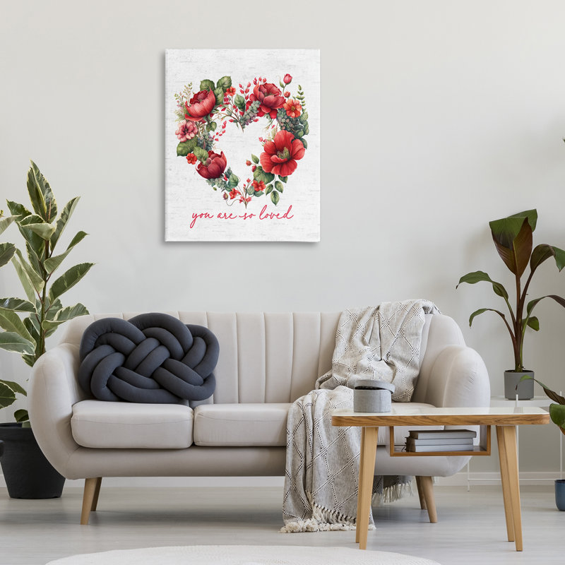 Art mural sur toile couronne et cœur adoré, 40" H x 30" W