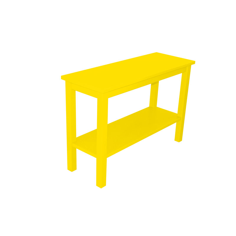 Console en bois massif 44 po Haralan, Jaune canari