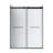 Molly 60" W X 32" D X 76" H Frameless Shower Door Rectangular Shower Kit In Black With Frosted Glass Finish-123408351