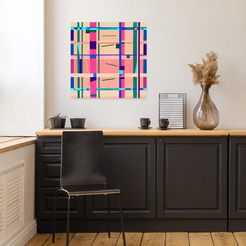 Art contemporain abstrait géométrique, H 18 po x l 18 po