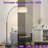 Modern Arc Floor Lamp Tall Reading Light With Remote And 4 Color Temperatures