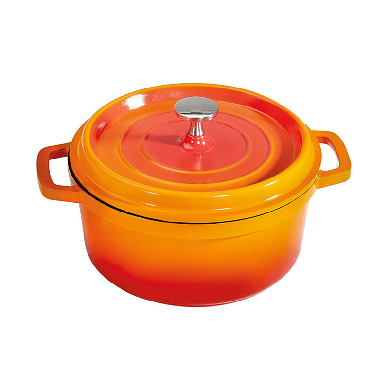 GET Cocotte en fonte d'aluminium antiadhésive ronde avec couvercle écoénergétique, 0,75 pte, Rouge