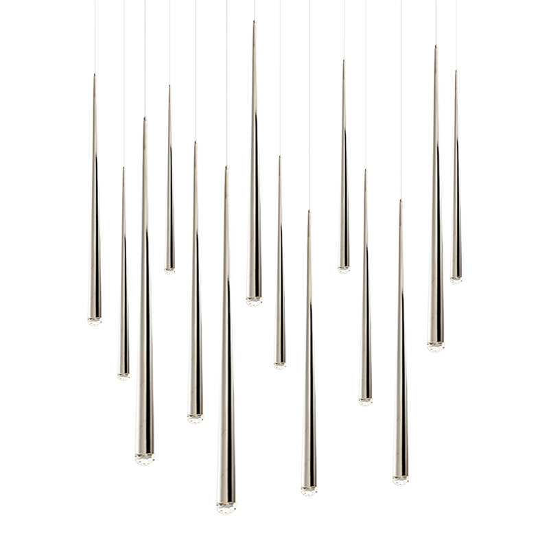 Cascade 14 - Light LED Pendant, Polished Nickel