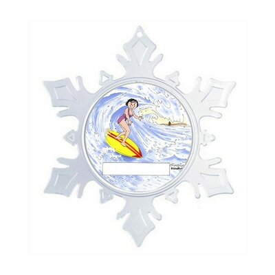 Personalized Friendly Folks Cartoon Snowflake Surfer Christmas Holiday Shaped Ornament -  The Holiday AisleÂ®, 3CC5BCE2168444ADB3F4AF016BCEDD32