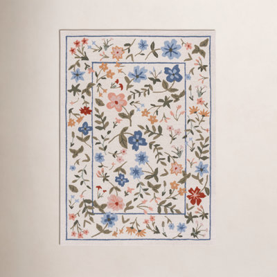 Hand-Tufted Wool Floral Outdoor Rug