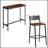Bar stool and bar three-piece set, industrial style bar stool with backrest, iron wood structure