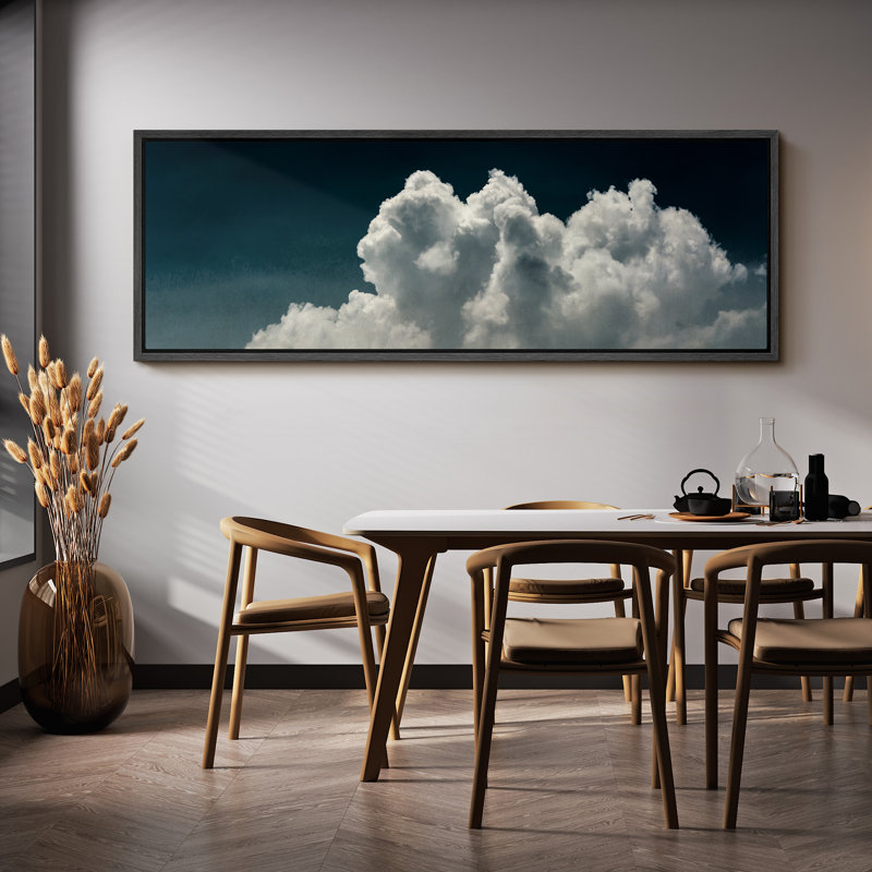 «Majestic Cumulus Clouds», reproduction sur toile, H 20 po x l 60 po, Noir, noir, noir, noir