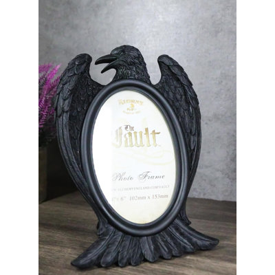 Gothic Edgar Poe Quoth The Raven Crow Decorative 4"X6" Picture Frame Figurine