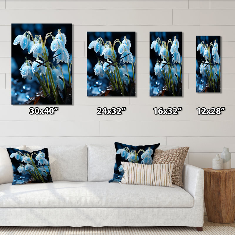 Dannya - Snowdrops Très horloges murales, Grand