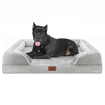 Grands lits pour chien imperméables Lits en mousse orthopédiques pour grands chiens Canapé Lit confortable pour animal de compagnie avec housse lavable amovible et fond antidérapant