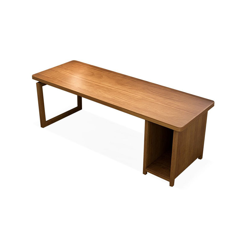 Walnut Rectangular Solid Wood Executive desk, Right, 29.53"H*70.87"W*27.56"D