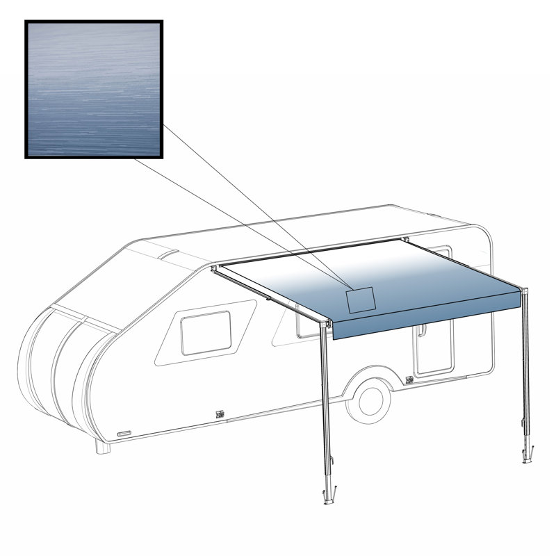 Retractable RV/Patio Awning, Blue, 120" W x 96" D
