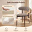  Solid Wood Upholstered Dining Chair - Ergonomic Curved Back, Comfort Fabric-1965475786-1948387836