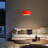 Stretch Arc Floor Lamp - 87", Red Finish, Step Switch, Rectangular marble base