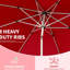 Parasol de patio 9 pi, rouge brique, protégé et imperméable, 8 nervures solides, facile à utiliser pour le jardin, la terrasse, la cour, la piscine et l'eau, la manivelle à bouton-poussoir,