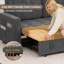 2 Seater Chenille Sofa Bed-1093266749