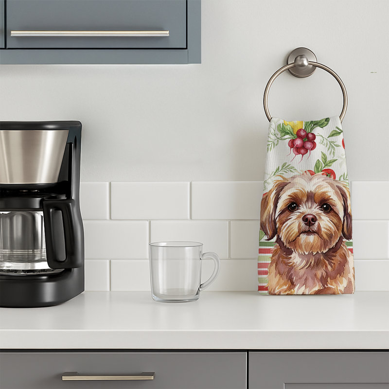 Liver Shih Tzu Vegetables Kitchen Towel, Liver Shih Tzu