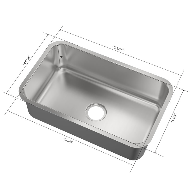 Évier de cuisine encastré à simple cuve en acier inoxydable