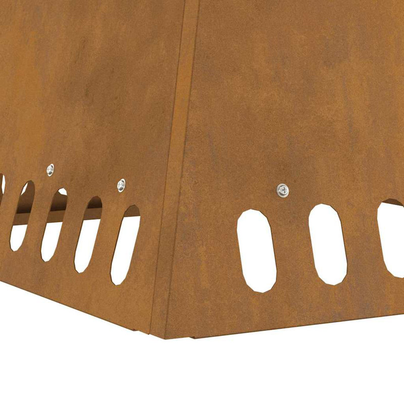 Metal Fire Pit, 40cm H x 48cm W x 48cm D, Brown
