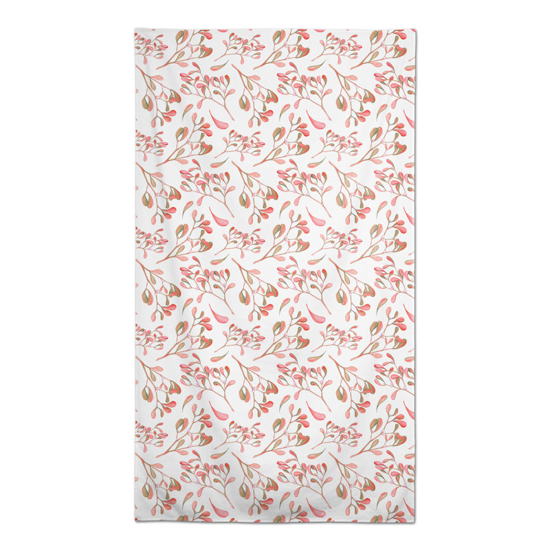 Nappe rectangulaire en polyester floral, Rouge