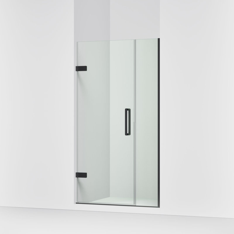 Composed 39-5/8-In40-3/8-Inw X 71-1/2-Inh Frameless Pivot Shower Door With 3/8-In Crystal Clear Glass And Back-To-Back Vertical Door Pulls