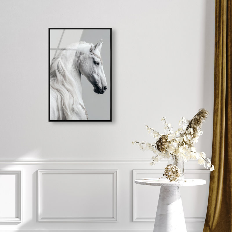Jeweled Mane I Print by Oliver Gal, 31" H x 21" W, Black Floater Frame