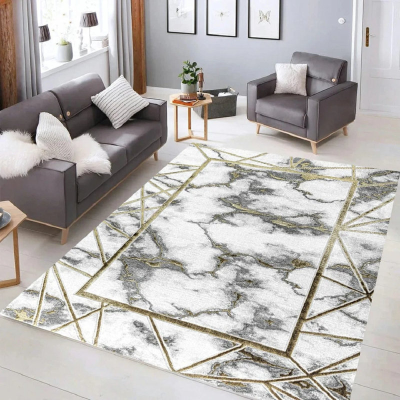 Marble Indoor / Outdoor Area Rug, Rectangle 80 x 150 cm