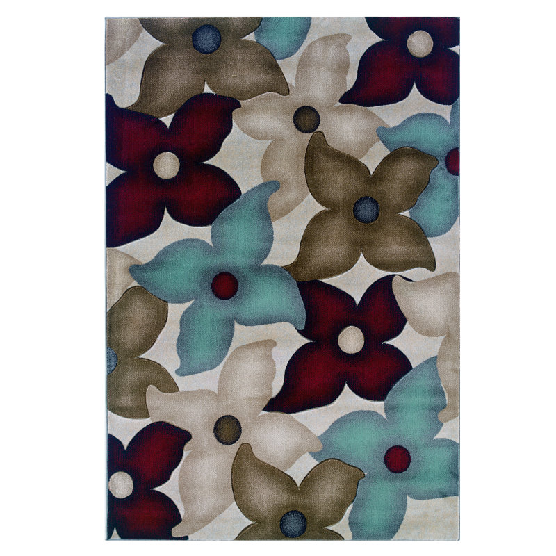 Tapis bleu / gris Carlee, Rectangle 8 pi x 10 pi 3 po
