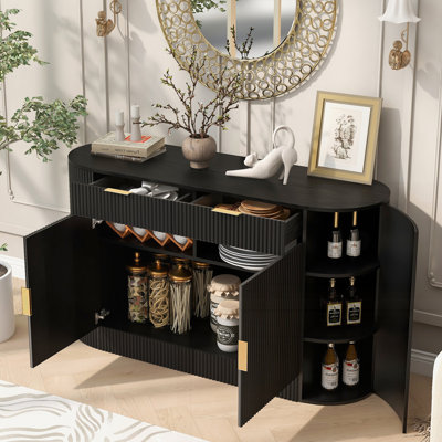 Buffet de rangement moderne 55,1 "avec poignées en aluminium