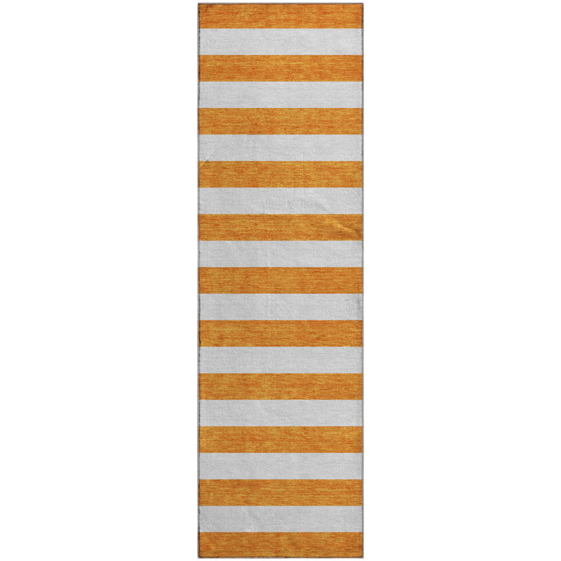 Premium Machine Washable Cerrito AMF528 Orange Rug, Runner 2'3" x 7'6"