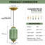 Luminaire suspendu moderne en laiton vert 1 lumière Mid-Century