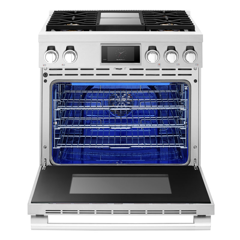 36" Gas Professional Range with 4 Burners and Chromium Griddle