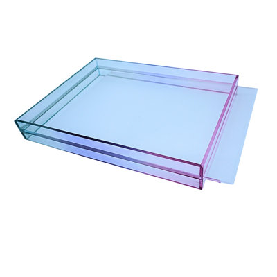 Cadre photo en acrylique transparent avec passe-partout couleur, cadre photo sans cadre double face, présentoir de table moderne pour photos 5,71 "x 7,68"