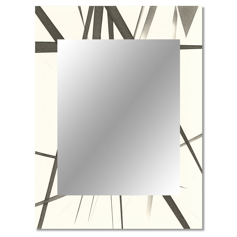 Minimalist Black and White IV - Modern Rectangular Wall Mirror, 40 po x 30 po