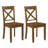 Bronxton 17" Wide Walnut Wood Country Farmhouse Cross Back Dining Chairs-323251408