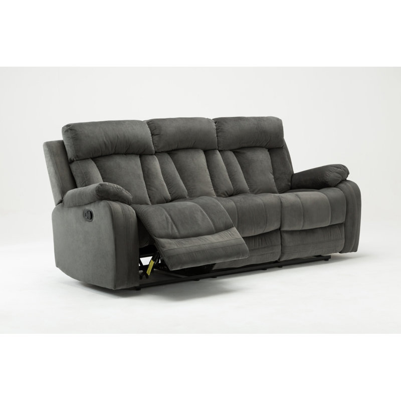 Canapé inclinable à accoudoirs coussinés de 84 po Sandlin, Gris