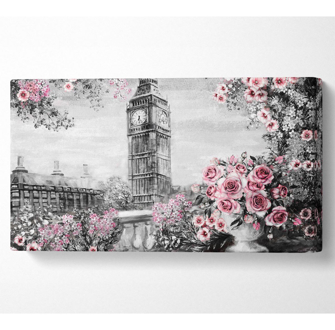 Laya Big Ben Pink Roses - Kunstdrucke auf Leinwand