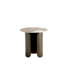 Ensemble de table de salon 2 pièces Monica Modern Glam avec plateau en pierre frittée et table de bout en bronze