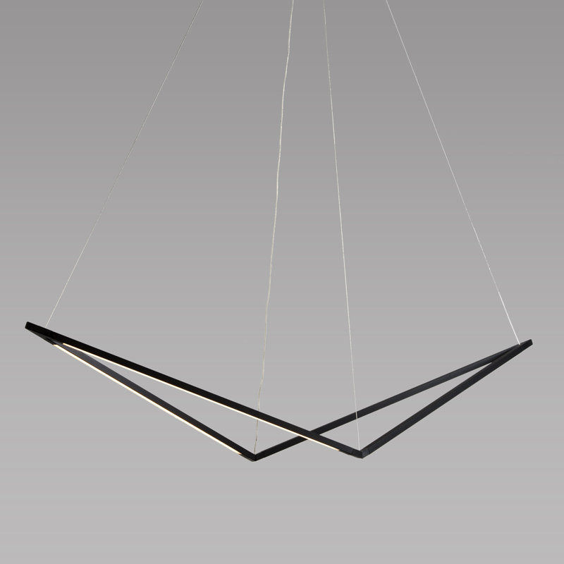 Z-Bar - Light LED Unique/Statement Pendant, Black, 10.5" H x 34" W x 6.7" D