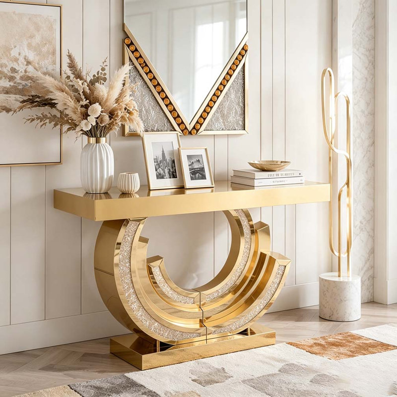 Console à miroir avec hall d'entrée