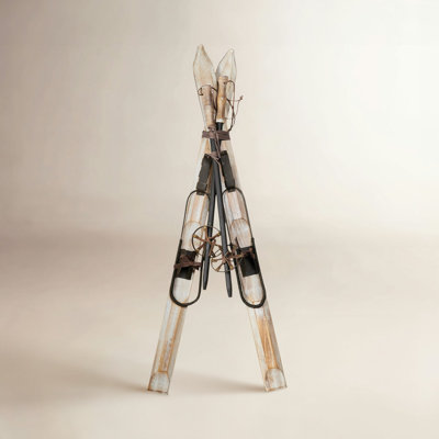 Decorative Skis and Poles Holiday Accent