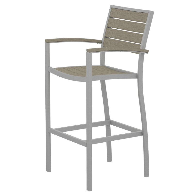 Chaise avec accoudoirs de bar POLYWOOD Euro, Sable, Bronze texturé