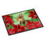 Tapis de porte pour l’extérieur antidérapant doberman pinscher poinsettas-38381245