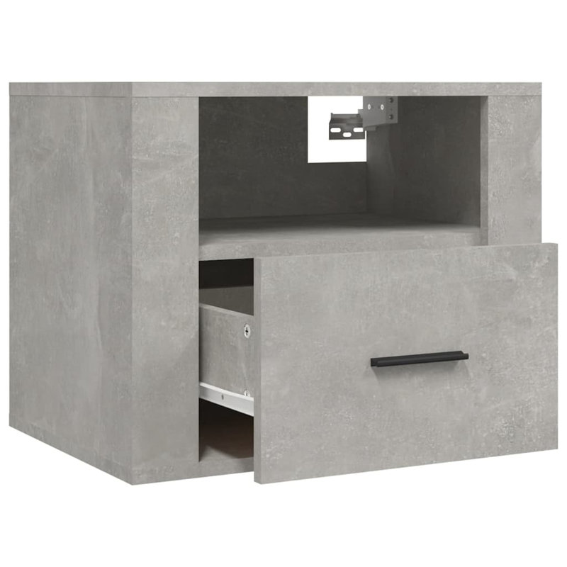 Jalaysia 50cm W Manufactured Wood Bedside Table, Grey, Individual