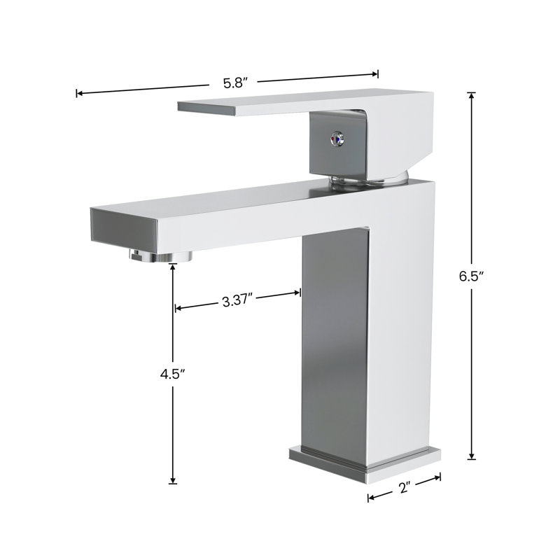 Robinet de salle de bain à un trou, Chrome