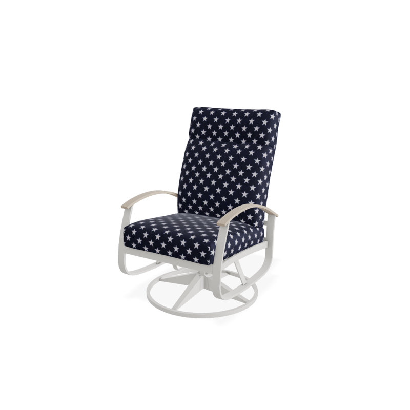Chaise de patio pivotante avec coussins Askar, Betsy, Désert P60, Neige texturée
