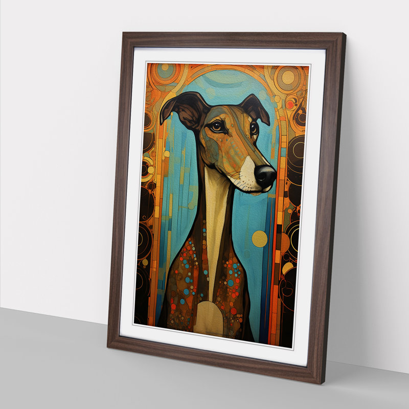 Greyhound Nouveau - Framed Print