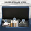 Banc en polyester 36,25 pouces avec salon et finition bleue, 14,3 x 6,2 x 6,2 po-134089962