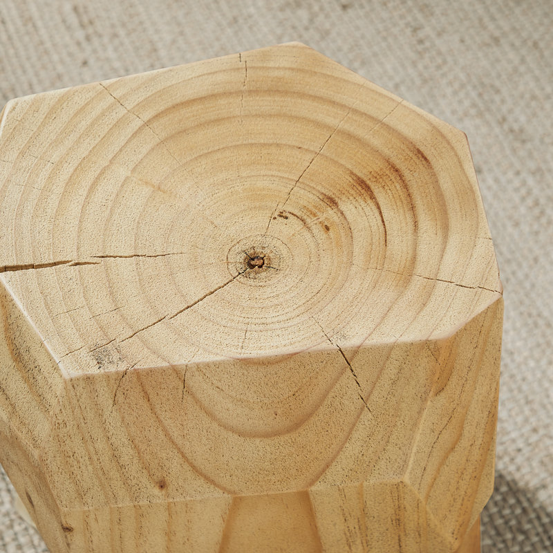 Table de bout irrégulière en bois massif, Naturel